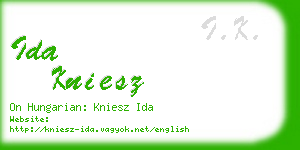 ida kniesz business card